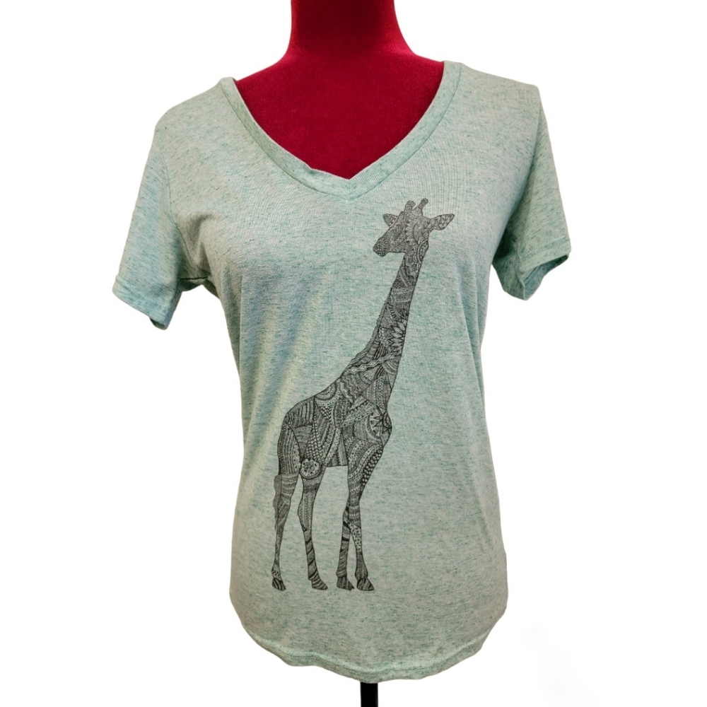 Empire mandella giraffe v-neck shirt size medium - Picture 1 of 7